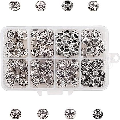  Tibetan Style Alloy European Large Hole Beads MPDL-NB0001-03AS-1