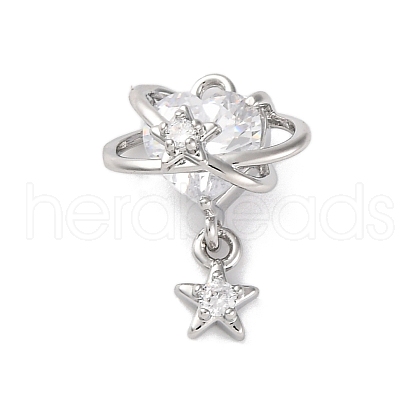 Brass Micro Pave Cubic Zirconia Pendants KK-U042-12P-1