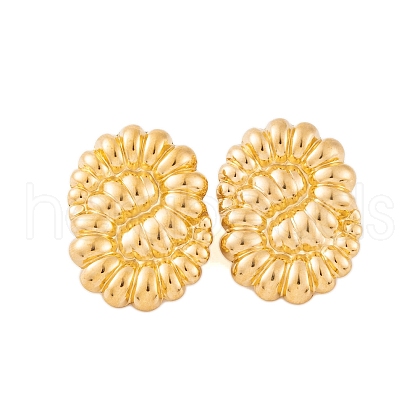 Ion Plating(IP) 304 Stainless Steel Stud Earrings for Women EJEW-P279-37G-1