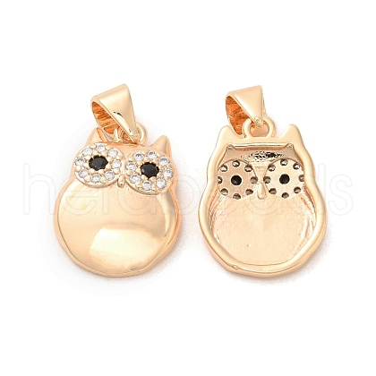 Brass & Glass & Cubic Zirconia Pendants KK-G468-14G-1