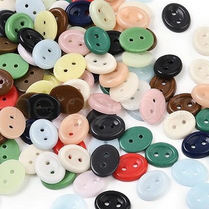2-Hole Glass Buttons PORC-R010-05-1