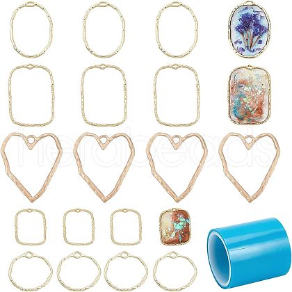 Olycraft Alloy Open Back Bezel Pendants PALLOY-OC0002-81-1