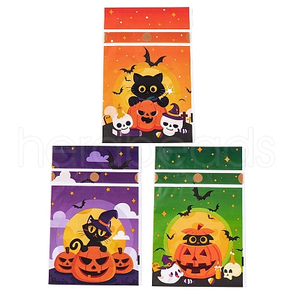 50Pcs Rectangle Halloween Candy Plastic Bags ABAG-U001-01K-1