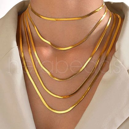 Stainless Steel Snake Chain Necklaces for Women WG80FEF-19-1