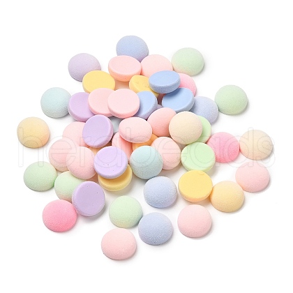 Flocky Acrylic Cabochons OACR-C018-07-1