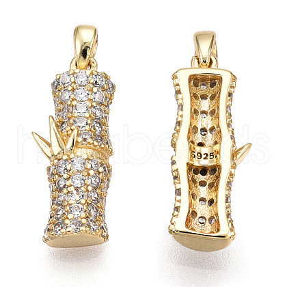 925 Sterling Silver Micro Pave Cubic Zirconia Pendants STER-T004-61G-1