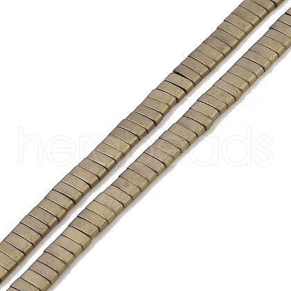 Electroplated Frosted Non-magnetic Synthetic Hematite Beads Strands G-G089-A01-03-1