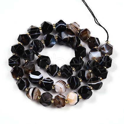 Natural Black Agate(Dyed & Heated) Beads Strands G-T140-09C-1
