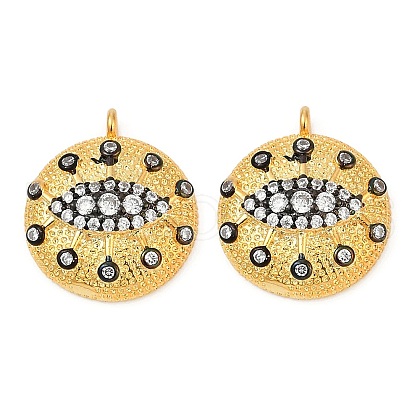Brass Micro Pave Cubic Zirconia Pendants KK-U058-01G-1