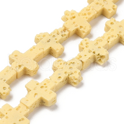 Synthetic Lava Rock Beads Strands G-B087-01A-01-1