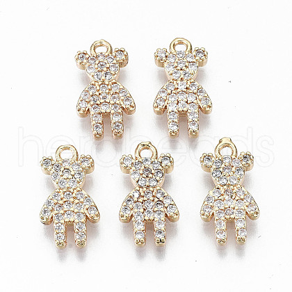 Brass Micro Pave Cubic Zirconia Charms X-KK-S359-025-RS-1