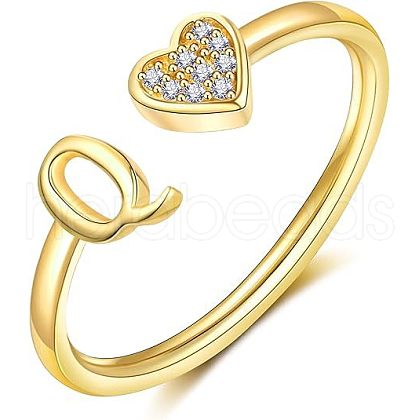 Adjustable Brass Rhinestone Cuff Rings FS-WG29D83-17-1