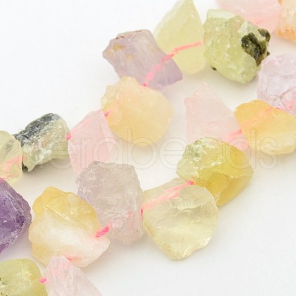 Natural Quartz Nuggets Bead Strands G-A139-A06-1