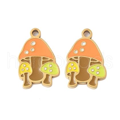 304 Stainless Steel Enamel Pendants STAS-R168-22G-04-1