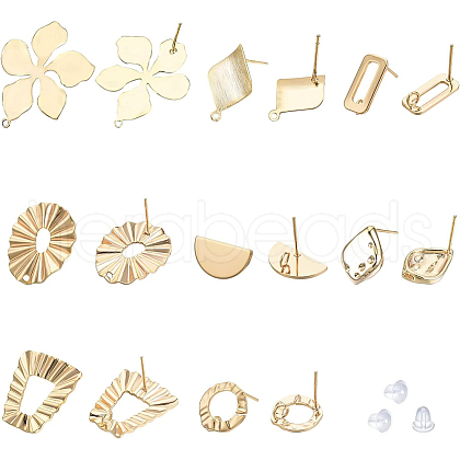 BENECREAT Brass Stud Earring Findings KK-BC0002-24-1
