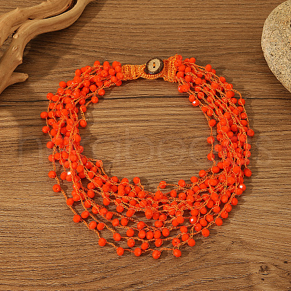 Bohemian Style Glass Bead Multi-layer Necklaces for Daily Wear and Gifting BA8447-2-1