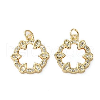 Brass Micro Pave Cubic Zirconia Pendants KK-U070-17C-G-1