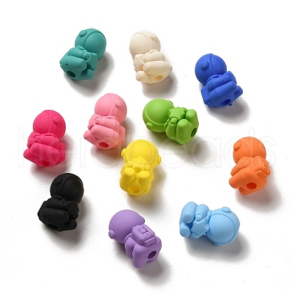 Rubberized Style Acrylic Beads OACR-E016-09-1