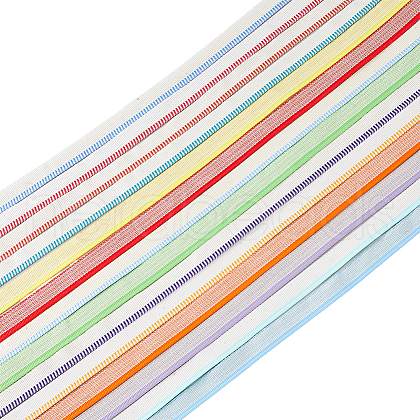 SUPERFINDINGS 14Pcs 14 Styles Polycotton & Polyester Ribbon OCOR-FH0001-35B-1