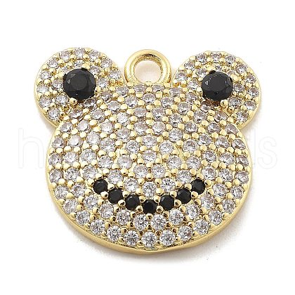 Brass Micro Pave Cubic Zirconia Pendants KK-L228-15G-1