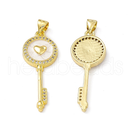 Rack Plating Brass Micro Pave Cubic Zirconia Pendants ZIRC-I061-18G-1
