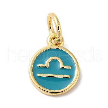 Real 18K Gold Plated Brass Enamel Charms KK-L216-001G-K05-1