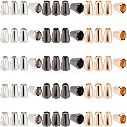 GOMAKERER 60Pcs 3 Colors Zinc Alloy Cord Ends FIND-GO0002-86B-1