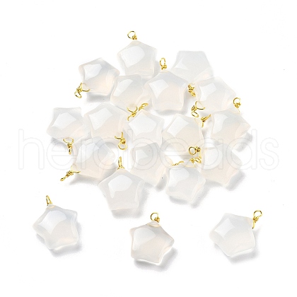Natural Agate Star Pendants G-U025-03G-1