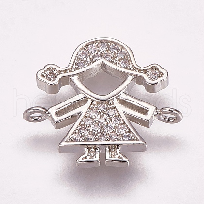 Brass Micro Pave Cubic Zirconia Links ZIRC-G098-61P-1