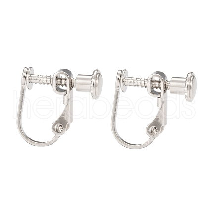 Brass Screw On Clip-on Earring Findings X-KK-L164-02P-1