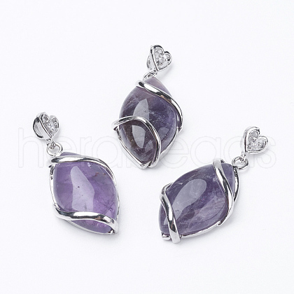 Natural Amethyst Pendants G-E423-05P-1