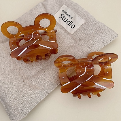 Bear Cellulose Acetate(Resin) Claw Hair Clips PW-WG44151-01-1
