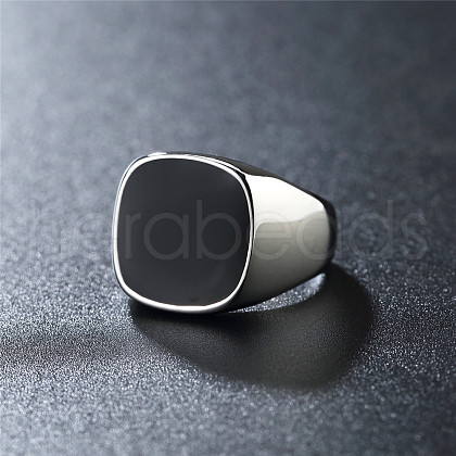 Square Stainless Steel Enamel Finger Rings for Men FS-WG78CFC-03-1