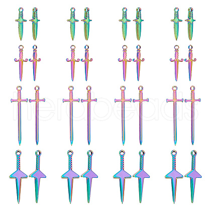 ARRICRAFT 16Pcs 4 Style Stainless Steel Pendants STAS-AR0001-78-1