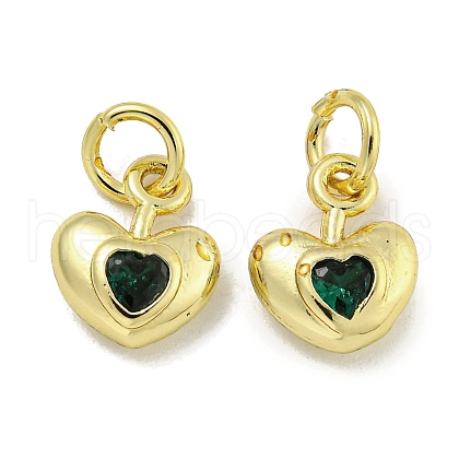 Rack Plating Brass Micro Pave Cubic Zirconia Charms KK-E114-01G-03-1