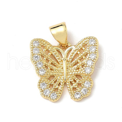 Brass Micro Pave Cubic Zirconia Charms KK-Q068-09D-G-1