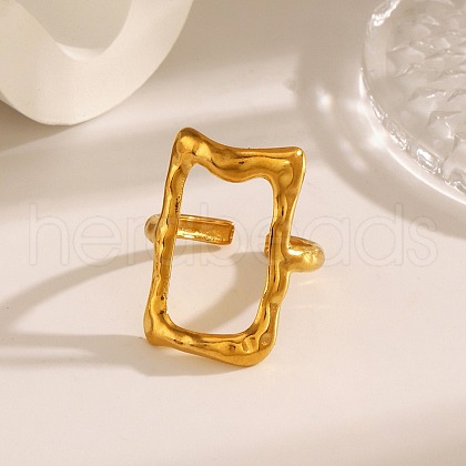 304 Stainless Steel Open Cuff Rings RJEW-M072-05G-1