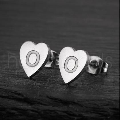 Heart 201 Stainless Steel Stud Earrings WGB8201-10-1