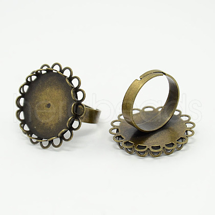 Adjustable Brass Pad Ring Components Findings KK-D335-AB-NF-1