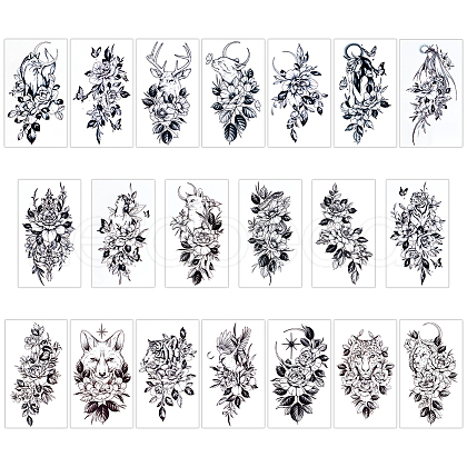 CRASPIRE 20 Sheets 20 Styles Water Proof Body Art Tattoos Stickers AJEW-CP0008-24B-1