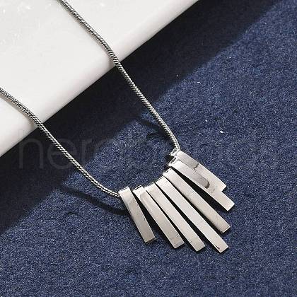 304 Stainless Steel Tassel Pendant Necklaces NEJW-V001-13P-1