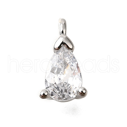 Brass Micro Pave Cubic Zirconia Pendants KK-D356-08D-P-1