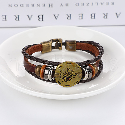 Imitation Leather Cord Triple Layer Multi-strand Bracelets WG32474-09-1