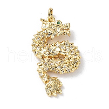 Rack Plating Brass Micro Pave Cubic Zirconia Pendants KK-Q797-10G-1