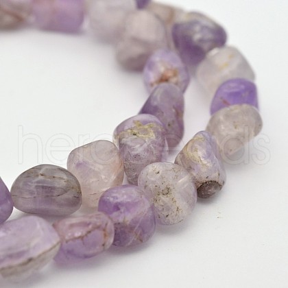 Natural Amethyst Bead Strands G-P070-15-1