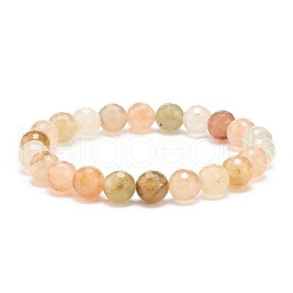 Natural Other Jade Round Beaded Stretch Bracelet BJEW-JB08244-02-1