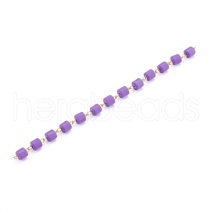Handmade Polymer Clay Beaded Chain AJEW-JB00926-04-1
