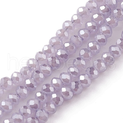 Electroplate Glass Beads Strands EGLA-J144-PL-C04-1