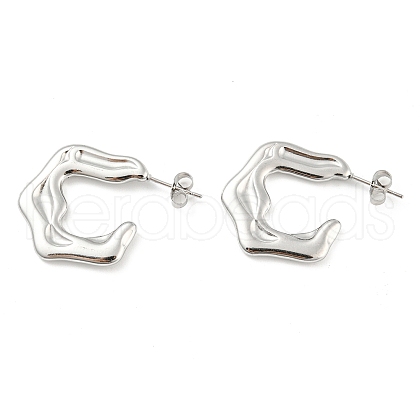 304 Stainless Steel Twist Ring Stud Earrings EJEW-I290-01P-1