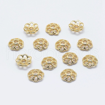 7-Petal Brass Caps KK-F727-73G-NF-1
